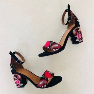 Floral Embroidered Heels